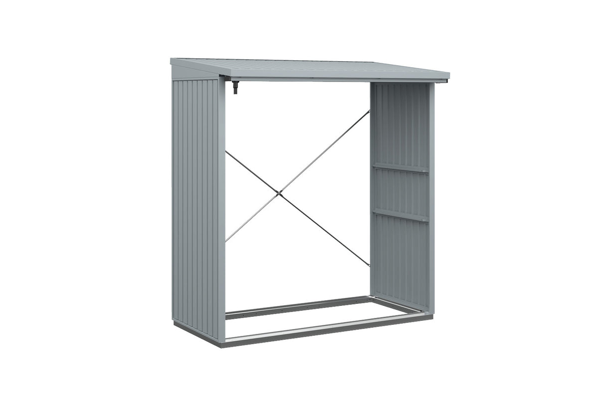 Hörmann Kaminholzregal Classic Typ 2 Fenstergrau freigestellt