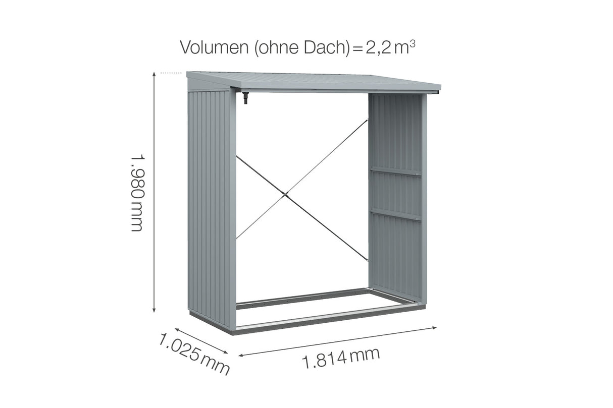 Hörmann Kaminholzregal Classic Typ 2 Fenstergrau Masse