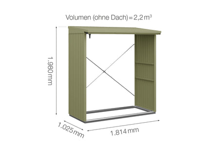 Hörmann Kaminholzregal Classic Typ 2 Schilfgrün Masse