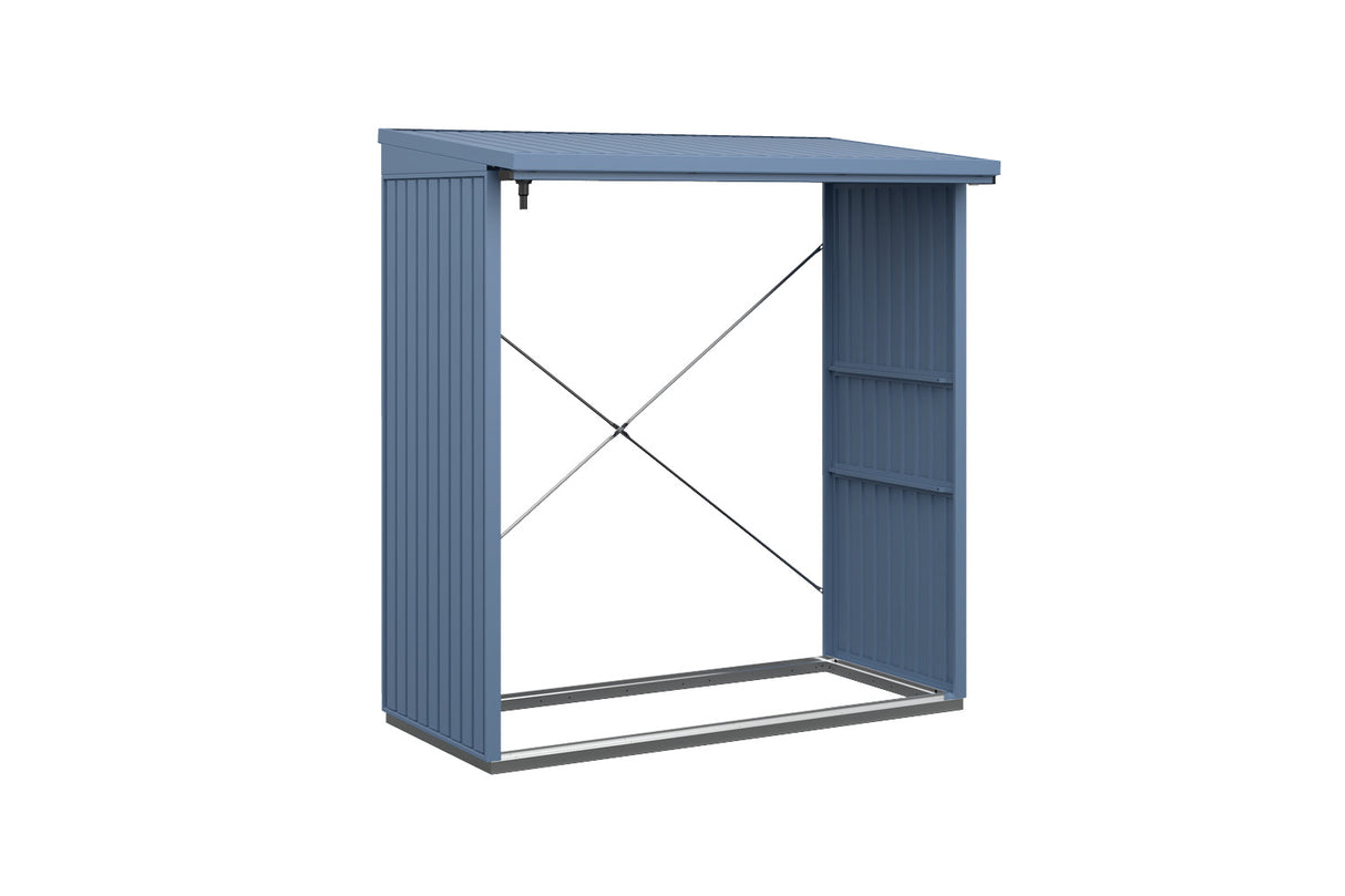 Hörmann Kaminholzregal Classic Typ 2 Taubenblau freigestellt