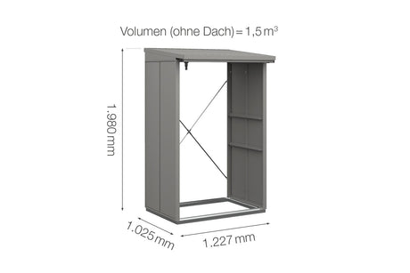 Hörmann Kaminholzregal Modern Typ 1 Garualuminium Masse