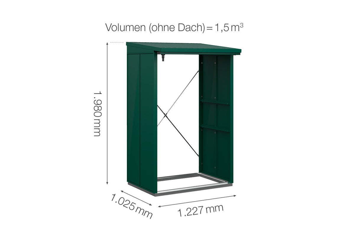 Hörmann Kaminholzregal Modern Typ 1 Moosgrün Masse
