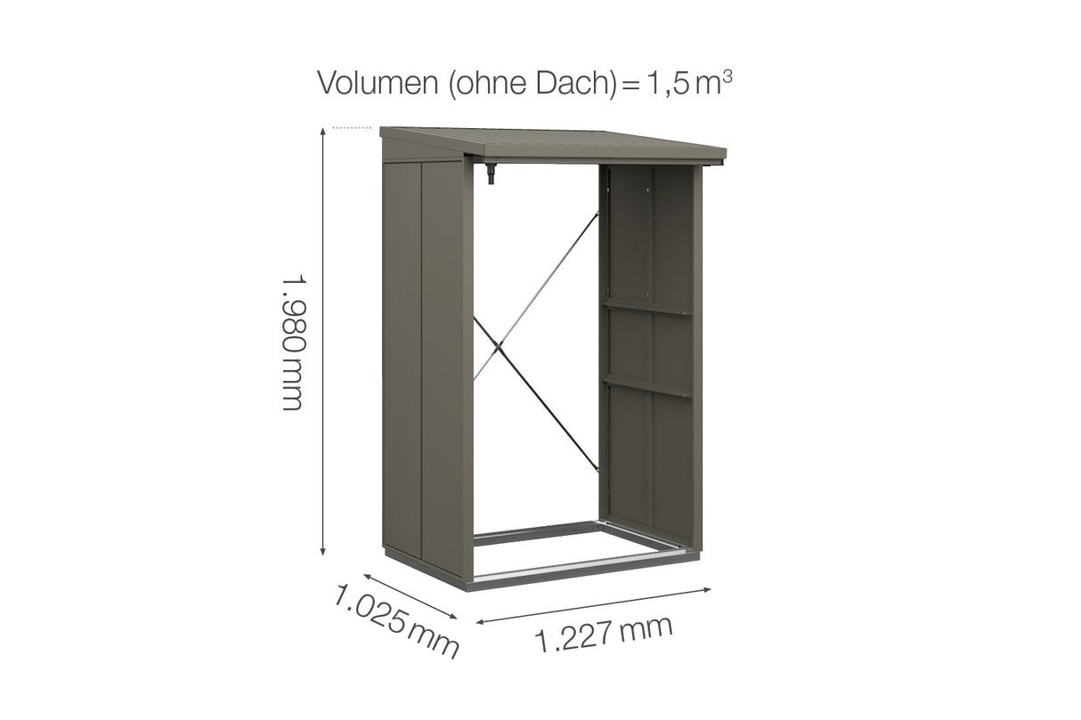 Hörmann Kaminholzregal Modern Typ 1 Quarzgrau Masse