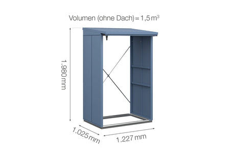Hörmann Kaminholzregal Modern Typ 1 Taubenblau Masse