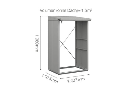 Hörmann Kaminholzregal Modern Typ 1 Weißaluminium Masse