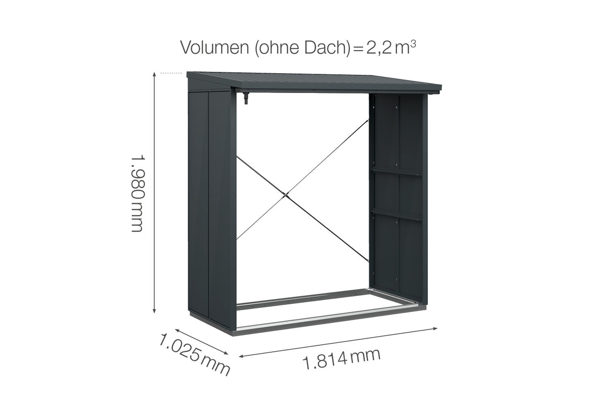 Hörmann Kaminholzregal Modern Typ 2 Anthrazit Masse