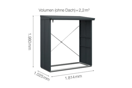 Hörmann Kaminholzregal Modern Typ 2 Anthrazit Masse
