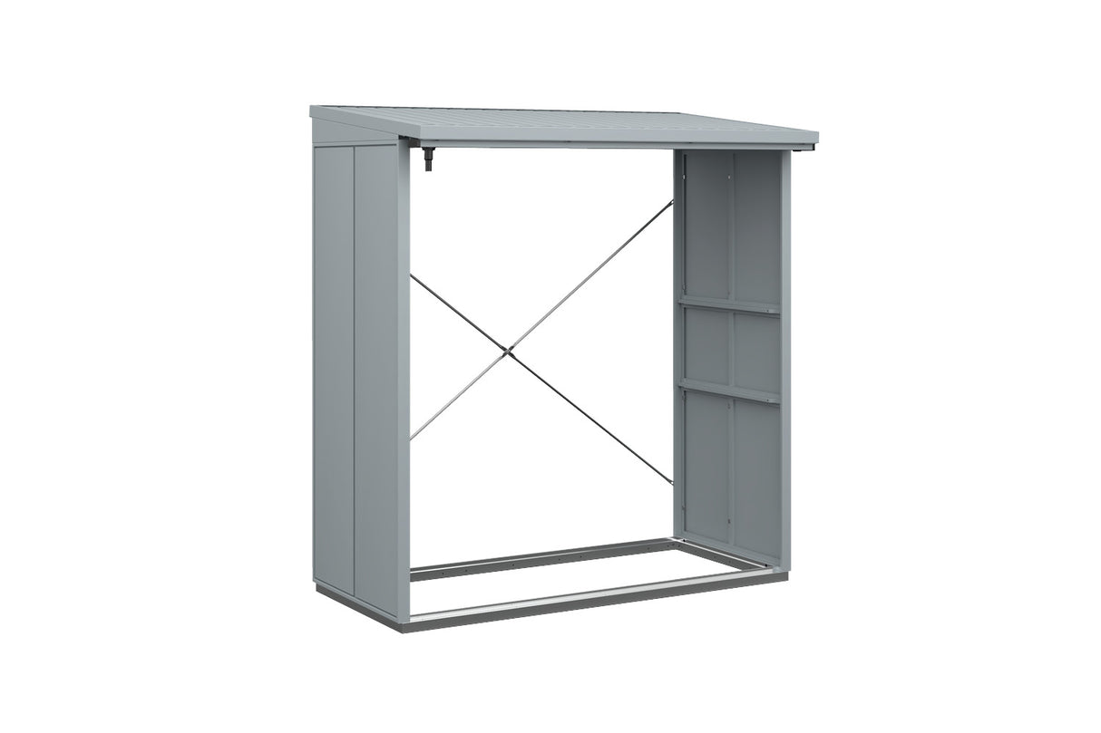 Hörmann Kaminholzregal Modern Typ 2 Fenstergrau freigestellt