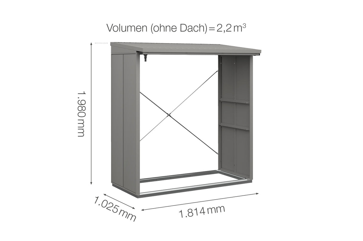 Hörmann Kaminholzregal Modern Typ 2 Graualuminium Masse
