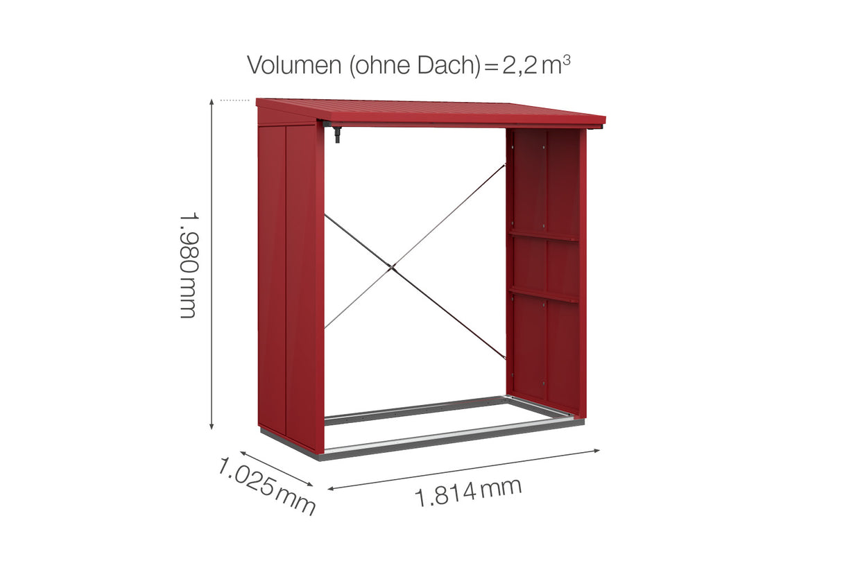 Hörmann Kaminholzregal Modern Typ 2 Purpurrot Masse
