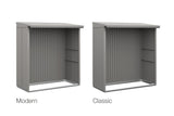 Hörmann Rückwand Kaminholzregal Typ 2 graualuminium eingesetzt