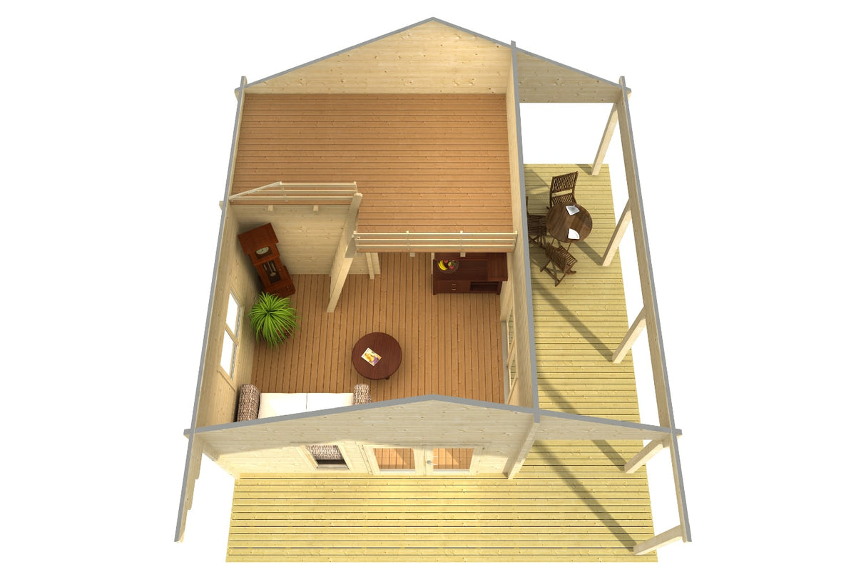 Lasita Maja Ferienhaus Modell Missouri Innenansicht oben
