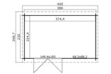 Lasita Maja Gartenhaus Modell Amira 230 380 x 230 cm Grundriss