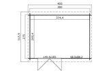Lasita Maja Gartenhaus Modell Amira 275 380 x 275 cm Grundriss