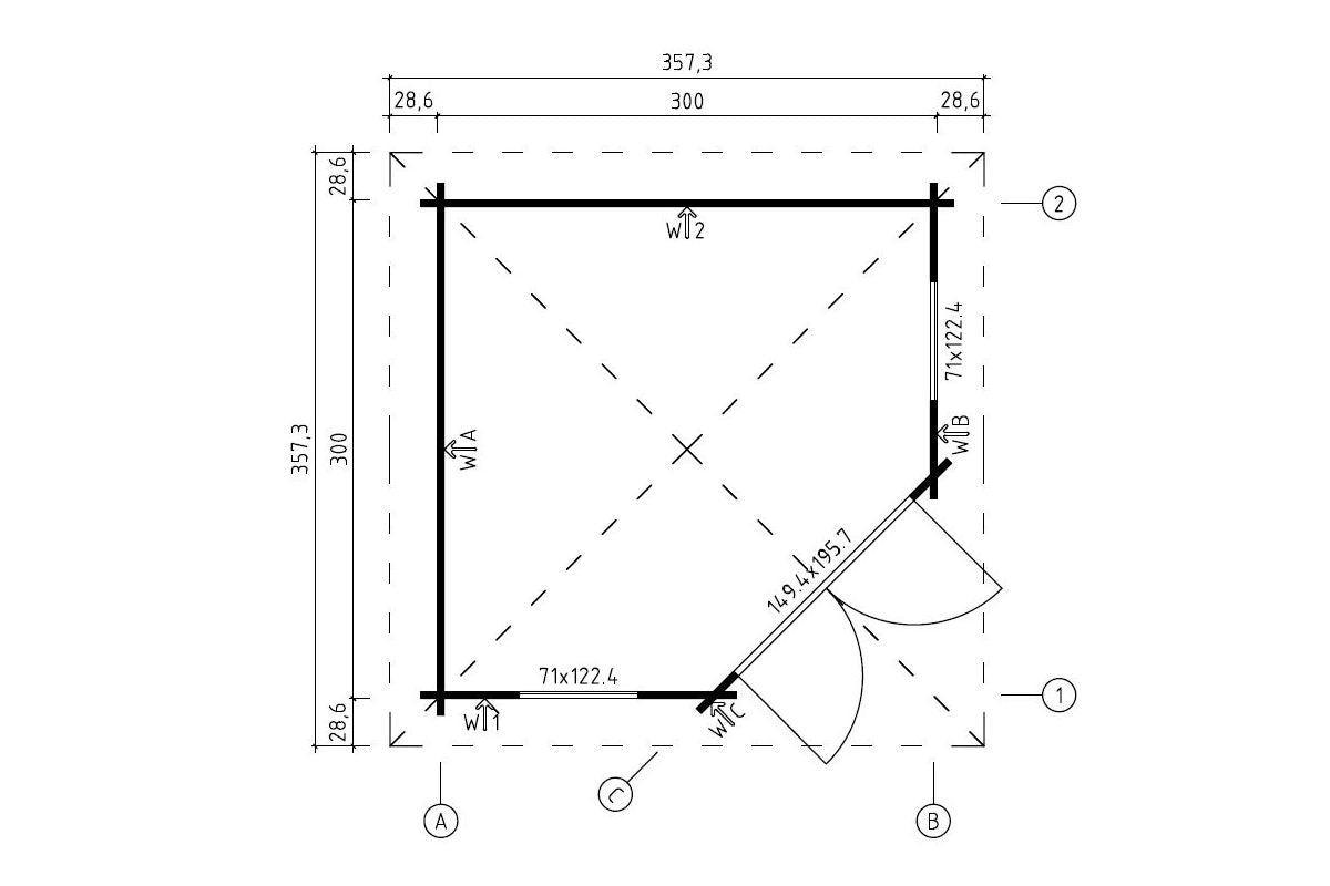 Lasita Maja Gartenhaus Modell Aruba 1 Grundriss
