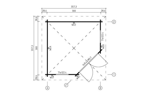 Lasita Maja Gartenhaus Modell Aruba 1 Grundriss