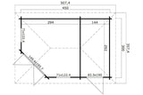 Lasita Maja Gartenhaus Modell Aruba 2A Grundriss Anbau rechts