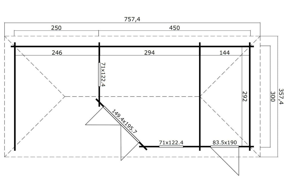 Lasita Maja Gartenhaus Modell Aruba 3A Grundriss