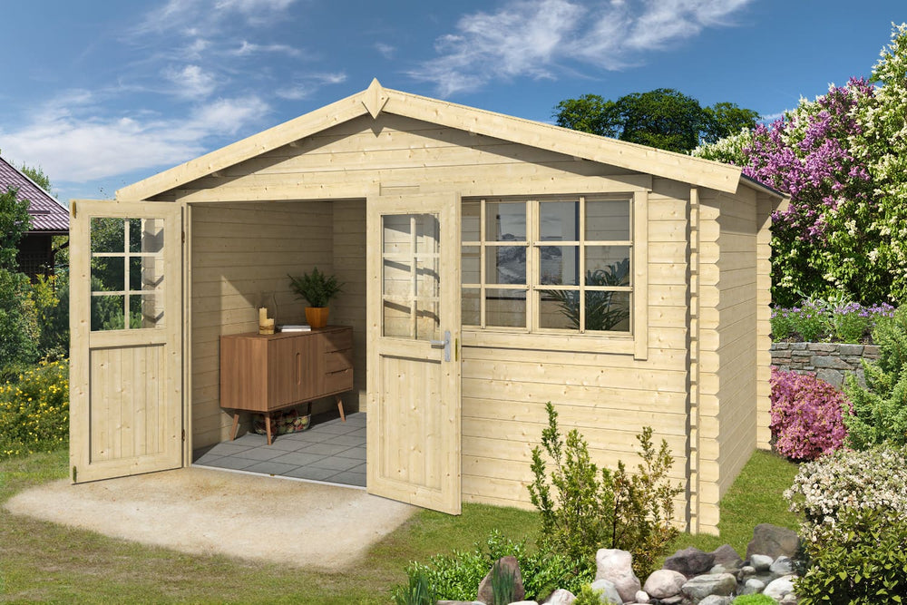 Lasita Maja Gartenhaus Modell Axel 380 x 275 cm naturbelassen