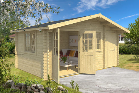 Lasita Maja Gartenhaus Modell Borkum 6 485x390 cm Natur offen