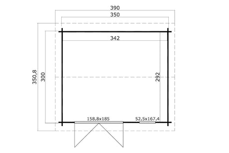Lasita Maja Gartenhaus Modell Carlisle Grundriss
