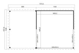 Lasita Maja Gartenhaus Modell Domeo 5 mit Seitendach Grundriss