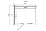 Lasita Maja Gartenhaus Modell Nina 275 x 230 cm Grundriss