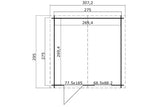 Lasita Maja Gartenhaus Modell Nina 275 x 275 cm Grundriss