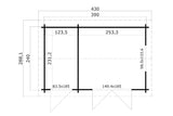 Lasita Maja Gartenhaus Modell Wrexham 390 x 240 cm Grundriss
