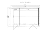 Lasita Maja Gartenhaus Modell Wrexham 485 x 300 cm Grundriss