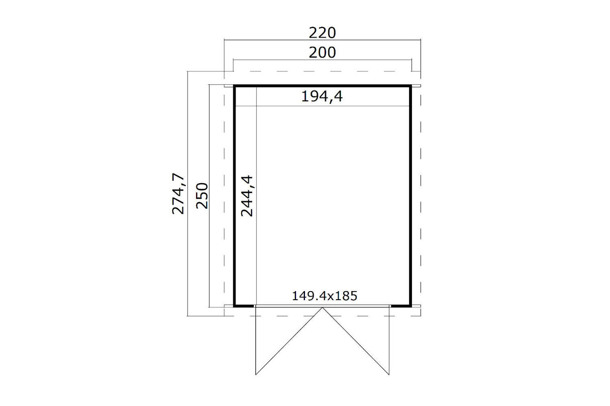 Lasita Maja Systemhaus Modell Zambezi 2 200 x 250 cm Grundriss