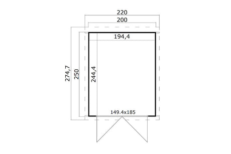Lasita Maja Systemhaus Modell Zambezi 2 200 x 250 cm Grundriss