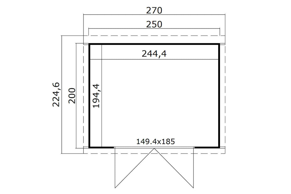 Lasita Maja Systemhaus Modell Zambezi 3 250 x 200 cm Grundriss