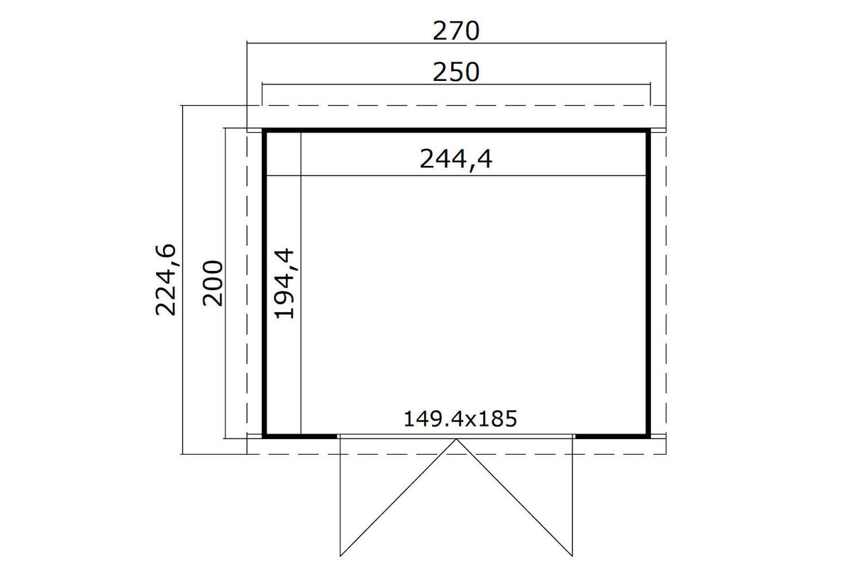 Lasita Maja Systemhaus Modell Zambezi 3 250 x 200 cm Grundriss