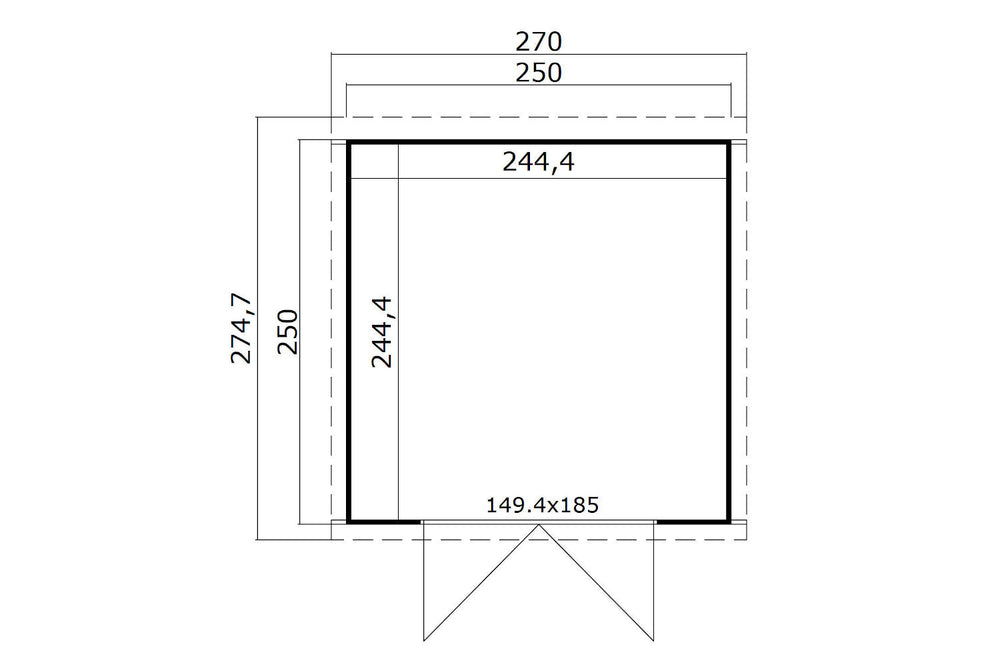 Lasita Maja Systemhaus Modell Zambezi 4 250 x 250 cm Grundriss