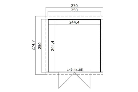 Lasita Maja Systemhaus Modell Zambezi 4 250 x 250 cm Grundriss