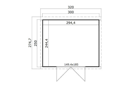 Lasita Maja Systemhaus Modell Zambezi 6 300 x 250 cm Grundriss