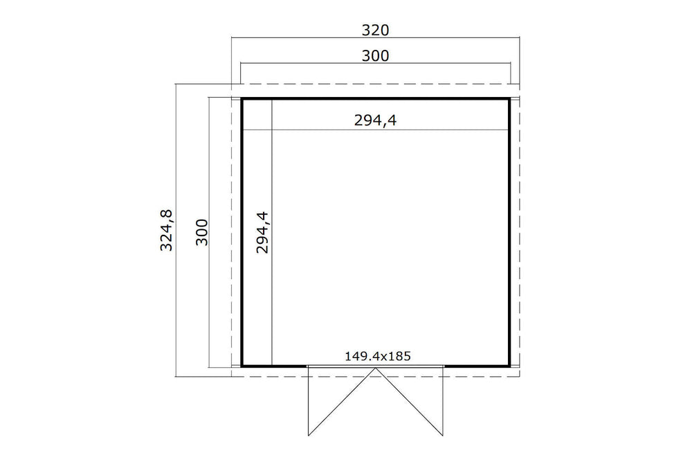 Lasita Maja Systemhaus Modell Zambezi 7 300 x 300 cm Grundriss