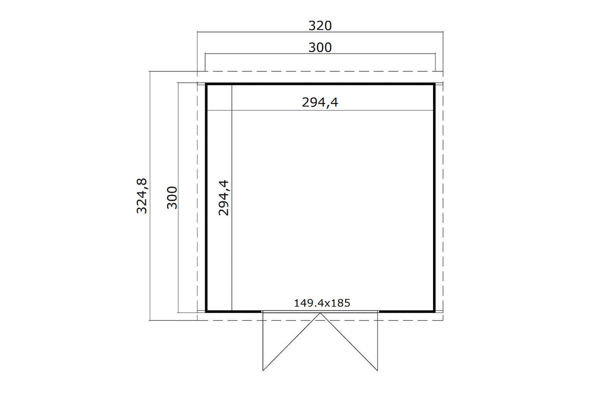 Lasita Maja Systemhaus Modell Zambezi 7 300 x 300 cm Grundriss