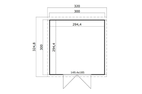 Lasita Maja Systemhaus Modell Zambezi 7 300 x 300 cm Grundriss