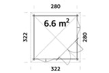 Palmako 5-Eck Gartenhaus Modell Melanie 44 280 x 280 cm Grundriss