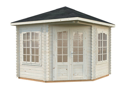 Palmako 5-Eck Gartenhaus Modell Melanie 44 280 x 280 cm naturbelassen  freigestellt