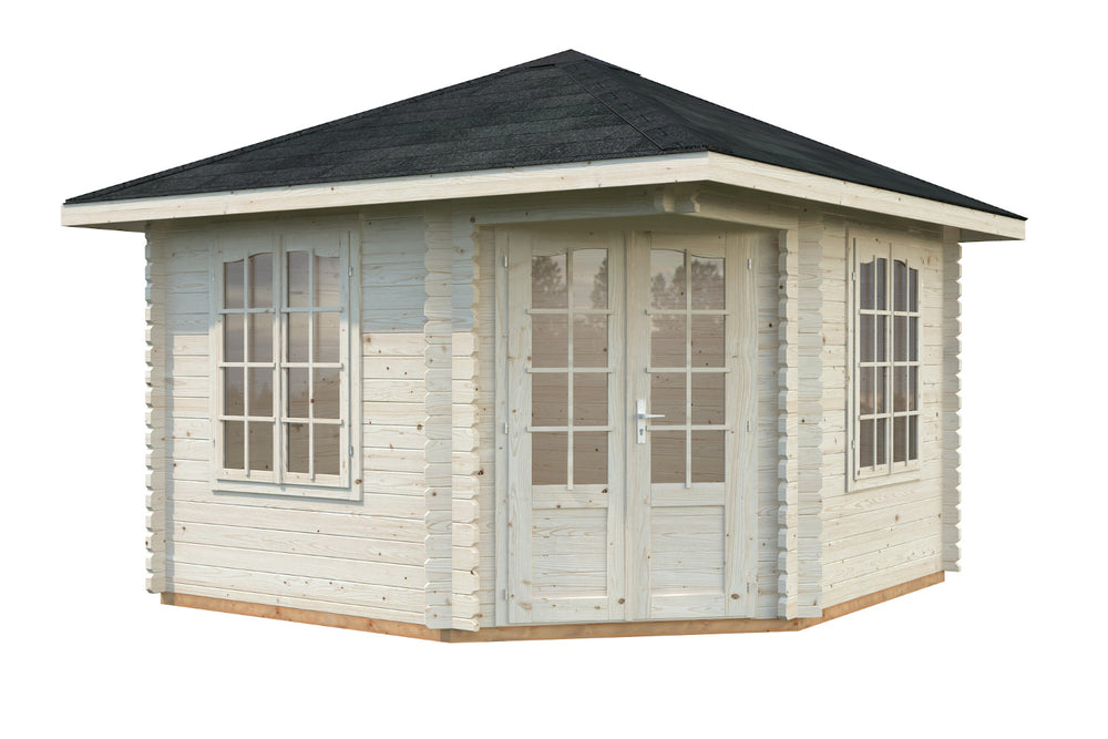 Palmako 5-Eck Gartenhaus Modell Melanie 44 330 x 330 cm transparent tauchimprägniert freigestellt