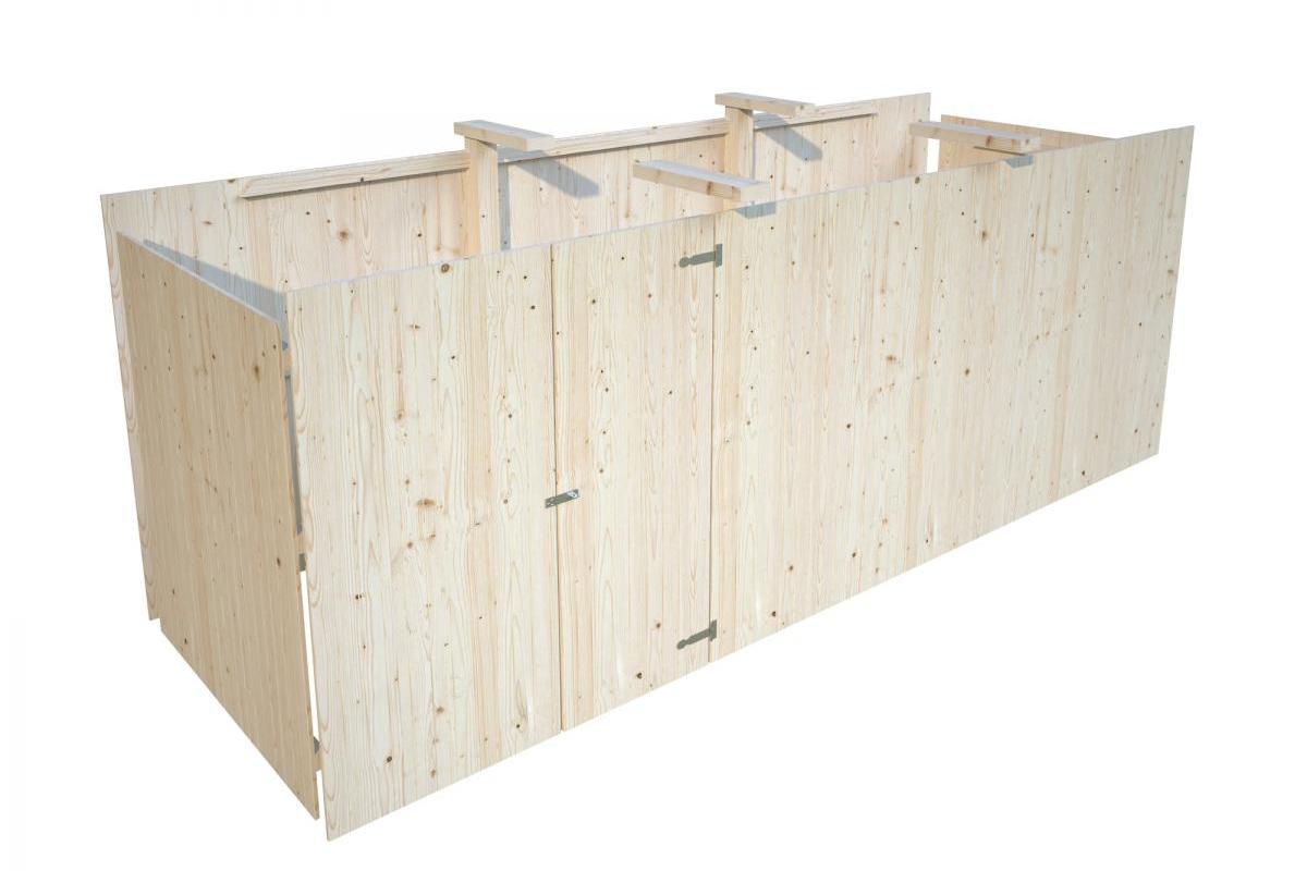 Palmako Anbauschuppen für Doppelcarport Karl 40,6 m² freigestellt
