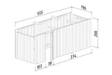 Palmako Anbauschuppen für Doppelcarport Karl 40,6 m² Abmessungen