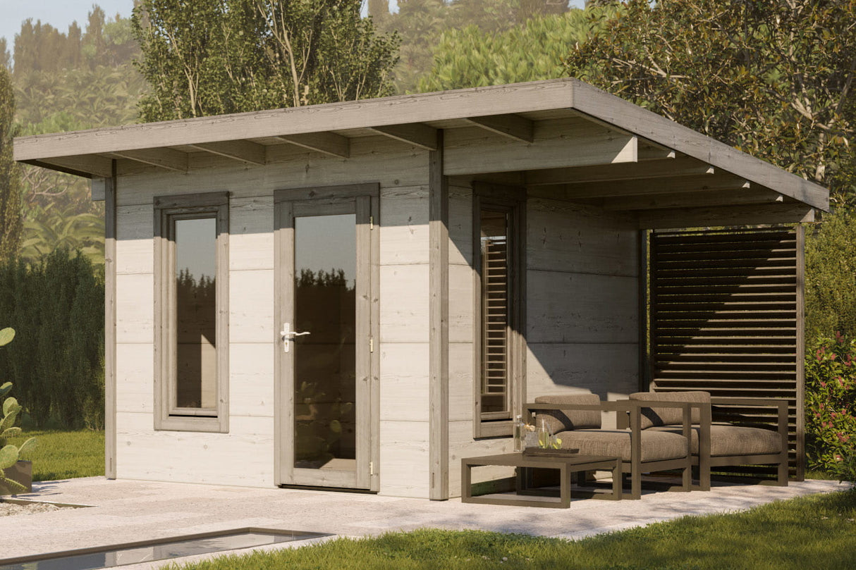 Palmako Gartenhaus Modell Grace 290 x 300 cm mit Dachüberstand rechts