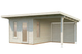 Palmako Gartenhaus Modell Grace 290 x 300 cm mit Seitendach rechts freigestellt