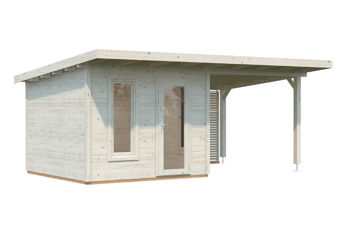 Palmako Gartenhaus Modell Grace 290 x 300 cm mit Seitendach rechts freigestellt