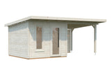 Palmako Gartenhaus Modell Grace 290 x 300 cm mit Seitendach rechts freigestellt