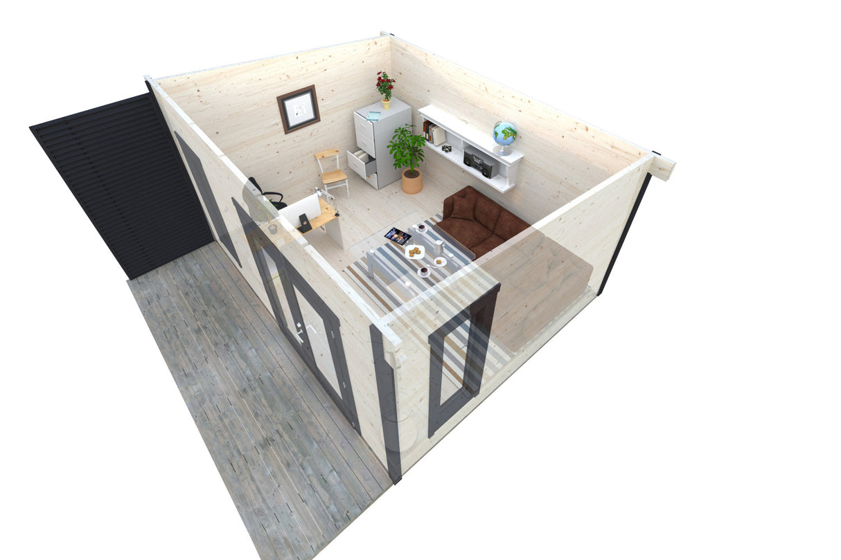 Palmako Gartenhaus Modell Grace 440 x 350 cm freigestellte Draufsicht